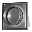 Edelstahl Ablufthaube mit Rückstauklappe 180mm x 180mm x Ø150mm