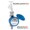 Gartenwasserzähler Kaltwasser komplett 3/4 Zoll x 80mm