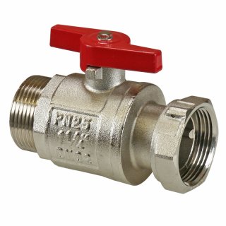 Kugelhahn mit Flügelgriff, 1 1/4AG x 1 1/4 Überwurf x...