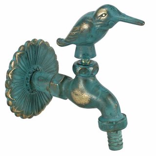 Nostalgie- Gartenauslaufventil 1/2" , Vogel - patiniert