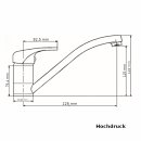 Spültischarmatur, Küchenarmatur Hochdruck, Schwenkauslauf Ausladung 200mm, Chrom