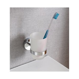 Badzubehör Glashalter mit Glas, Zahnbürstenbecher mit...