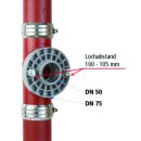 Flansch-Adapter aus Edelstahl für Gussrohr 75mm zum Anschluss HT DN50