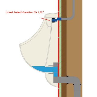 Haas Urinal Zulauf Garnitur mit 1/2“  Urinal Einlaufgarnitur 