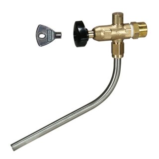 Seppelfricke 1934.30 Probenahmeventil 1/4" AG inkl. Adapter 1/4" x 3/8" Messing/Edelstahl – DVGW geprüft
