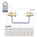 Wasserzählerbügel für 80mm Baulänge, 2x 3/4" IG, 2x 1/2"AG + 1x 3/4"AG