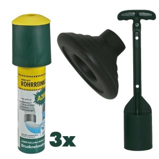 Steuber purclean Rohrreiniger A2000 SET, 3 x 100ml + WC...