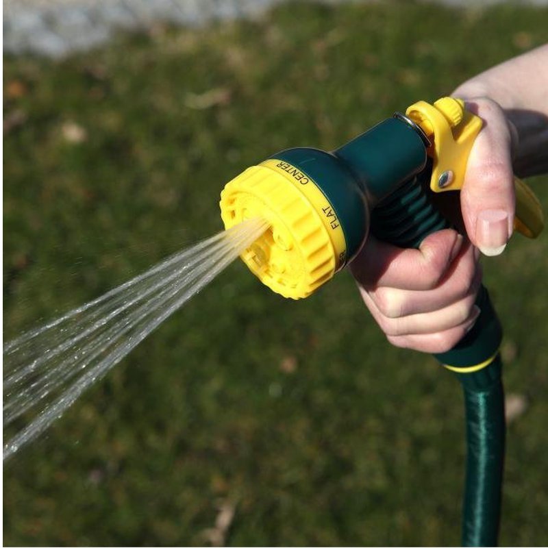 Steuber Flexibler Gartenschlauch 7,5m inkl. Sprühkopf, KomplettS
