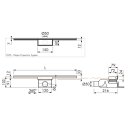Duschrinne Edelstahl 70-90cm Fliese Komplett-Set, ESS Easydrain WALL Waterstop befliesbar