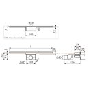 Duschrinne Edelstahl 70cm Fliese Komplett-Set, ESS Easydrain WALL Waterstop befliesbar