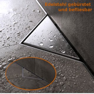 Duschrinne Edelstahl 800mm ESS Easy Drain S-LINE, Komplett-Set