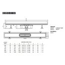 Edelstahl Duschrinne 600mm, Abdeckung Edelstahl glanz poliert, komplett Set inkl. Dichtvlies