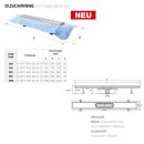 Edelstahl Duschrinne 700mm, Abdeckung Edelstahl glanz poliert, komplett Set inkl. Dichtvlies