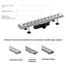 Edelstahl Duschrinne 100cm, Abdeckung Welle poliert, komplett Set inkl. Dichtvlies