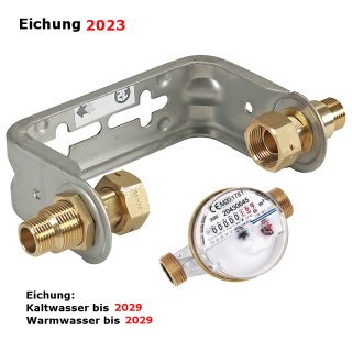 Wasserzähler 2019 mit Einbaubügel 1/2 und 3/4 Anschluss...