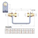 Wasserzähler 2025 mit Einbaubügel 1/2" und 3/4" Anschluss im Set