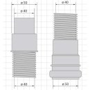 HT Anschlussschlauch, flexibel DN 50 x 500mm, grau, 50500AS