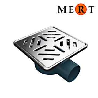 MERT Bodenablauf mit Edelstahlrost und Rahmen stripes (304), 150x150 mm