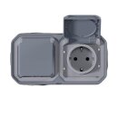 SCHUKO Steckdose 2-fach, waagerecht, Aufputz Feuchtraum,...