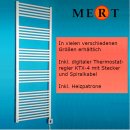 Elektro-Badheizkörper, 30 x 100 cm, weiss, inkl. digitaler Thermostatregler KTX-4 & Heizpatrone