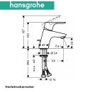 Hansgrohe FOCUS 70 Waschtisch Einhebelmischer E2 chrom, Hochdruck, 31730000