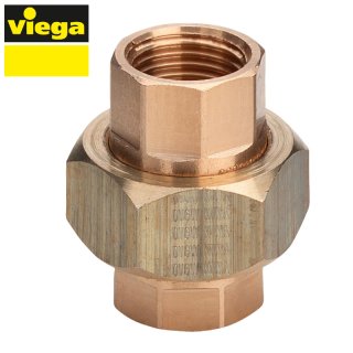 Viega Rotguss Fittting / Rohrverschraubung, IG/IG, flachdichtend, Modell-Nr. 3330, 1/2"