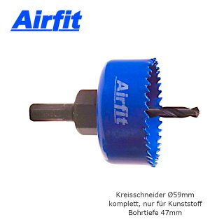 AIRFIT Kreisschneider komplett, Ø 59 mm, für Kunststoff, Bohrtiefe 47mm