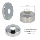 Hahnrosette DN15, Messing verchromt 1/2", Innen Ø22 mm, Außen Ø61 mm, Höhe 20mm