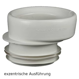 WC-Anschlussstutzen, Dichtungsmanschette für Rohr Ø 100 mm, elastisch, exzentrisch