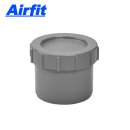 AIRFIT Endstopfen, Muffenstopfen mit Schraubverschlusskappe, grau, DN40