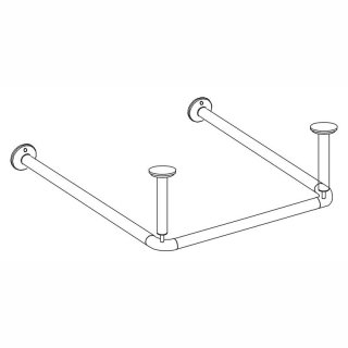 Dusch-Vorhangstangen, TÜV geprüft, für U-Form 90x90cm