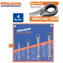 PROJAHN GearTech Schlüssel Satz 4tlg., umschaltbar, in Rolltasche, PR3993