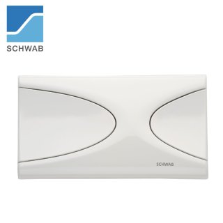 Betätigungsplatte SCHWAB TARGA, Betätigung von vorn o. oben, 2-Mengen-Spülung, 227x170mm, Farbe: weiß