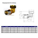 KAN-therm Pressfitting, Übergangswinkel 90° AG, mit Presshülse PPSU, Messing, 16mm x 1/2" AG