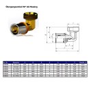 KAN-therm Pressfitting, Übergangswinkel 90° AG, mit Presshülse PPSU, Messing, 20mm x 1/2" AG