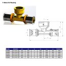 KAN-therm Pressfitting, T-Stück IG, PPSU + Messing, 16mm x 1/2" x 16mm, kalt biegbar, universeller Einsatz