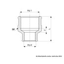 Rotguss, Muffe, reduziert, IG, Modell 3240, 1/2" x 1/4"