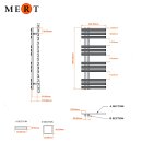 MERT Design Badheizkörper "ELEN" 40 x100 cm, weiss, rechts-/linksbündig