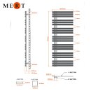 MERT Design Badheizkörper "ELEN" 60 x 160 cm, weiss, rechts-/linksbündig