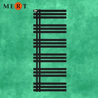 MERT Design Badheizkörper "ELEN", schwarz, rechts-/linksbündig, verschiedene Größen