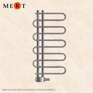 MERT Design Badheizkörper "TERSSE" 50 x100 cm, chrom, Mittelanschluss