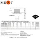 Bodenablauf KARE Edelstahl 20x20cm, Ablauf senkrecht 70mm verstellbar, Bitumen