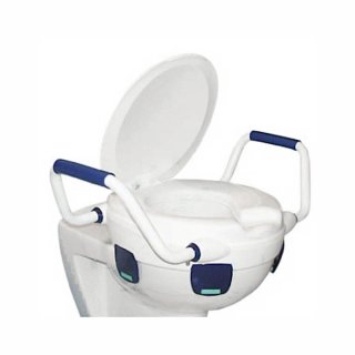 Clipper WC-Sitzerhöhung KOMFORT mit Dekel und Armlehnen - 11cm, bis 100 Kg - weiss