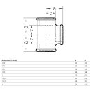 Temperguss T-Stück 90° (ungleich), 1" x 1/2" x 1", für Gas-, Wasser-, Heizungsinstallation, Nr. 130