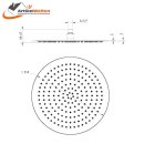 Design Regendusche Metall Kopfbrause Ø 250mm extra flach, VANEDA M+