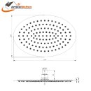 Design Regendusche Metall Kopfbrause oval 300 x 200mm extra flach, VANEDA M+