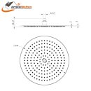 Design Regendusche Metall Kopfbrause Ø 350mm extra flach, VANEDA M+