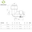 Steckfitting Messing 90° Winkel 18mm 2x Steck, Seppelfricke Tectite