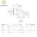 Steckfitting Messing 90° Winkel IG x Steck, 15mm x 1/2", Tectite T090G