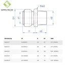 Steckfitting Messing Übergangsstück, 18mm x 1/2", Steck x AG, Tectite T243G
